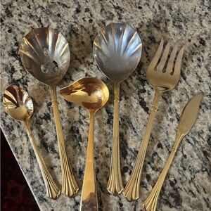 Gold plated 18/8 Serving Flatware Set - Elegant Home Dining